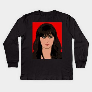 zooey deschanel Kids Long Sleeve T-Shirt